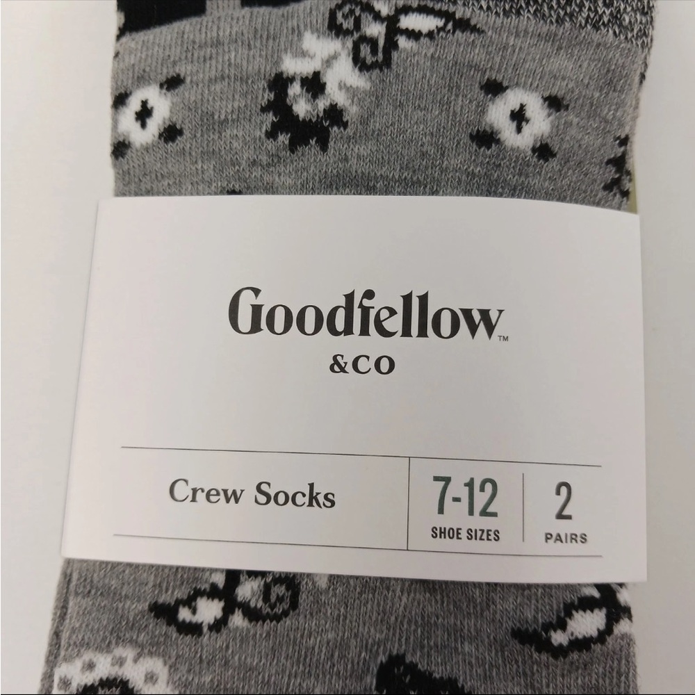 Goodfellow & Co Black and White Patterned Crew Socks